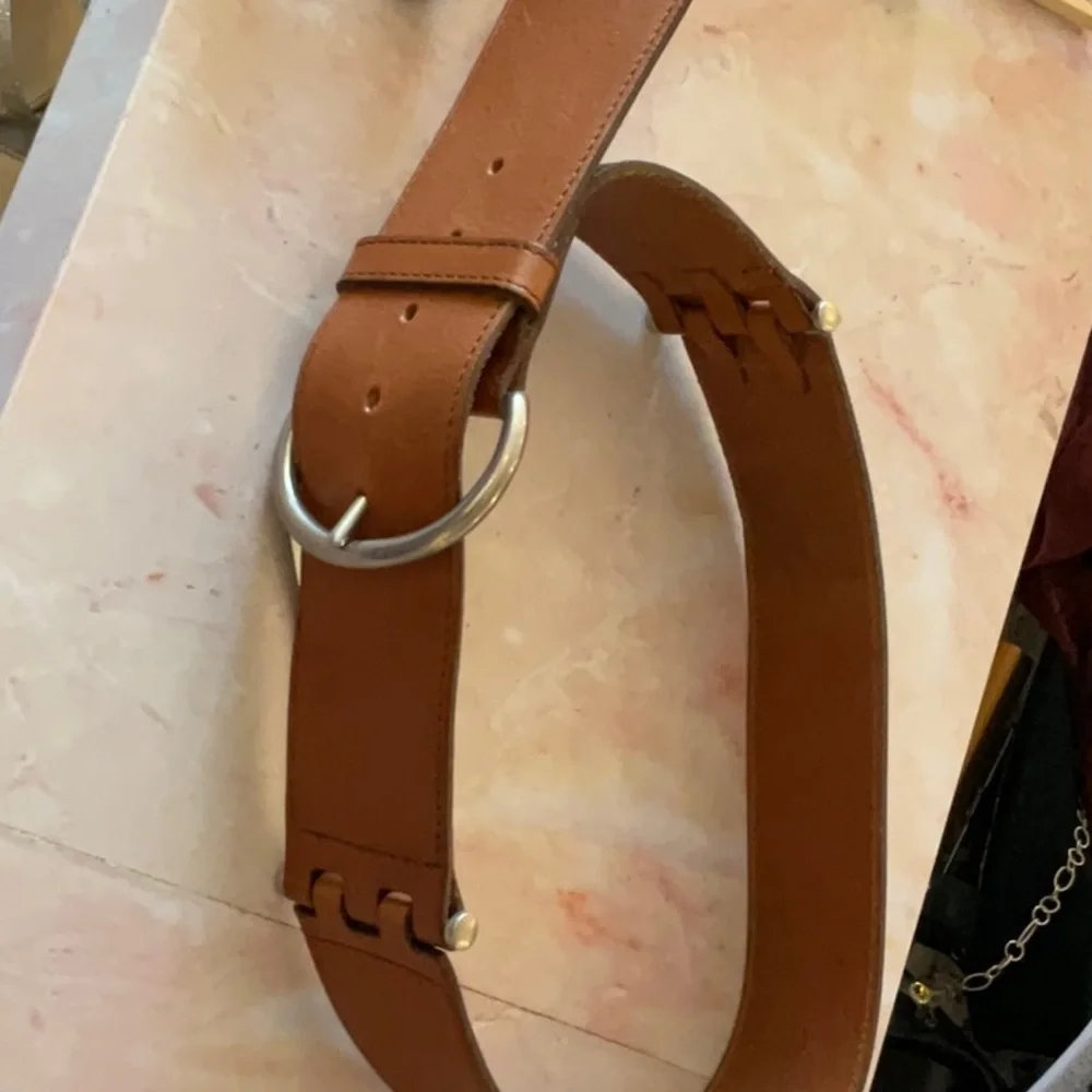 Theory leather belt RARE Italian leather luxury Belt brass handmade Italy‎ S M